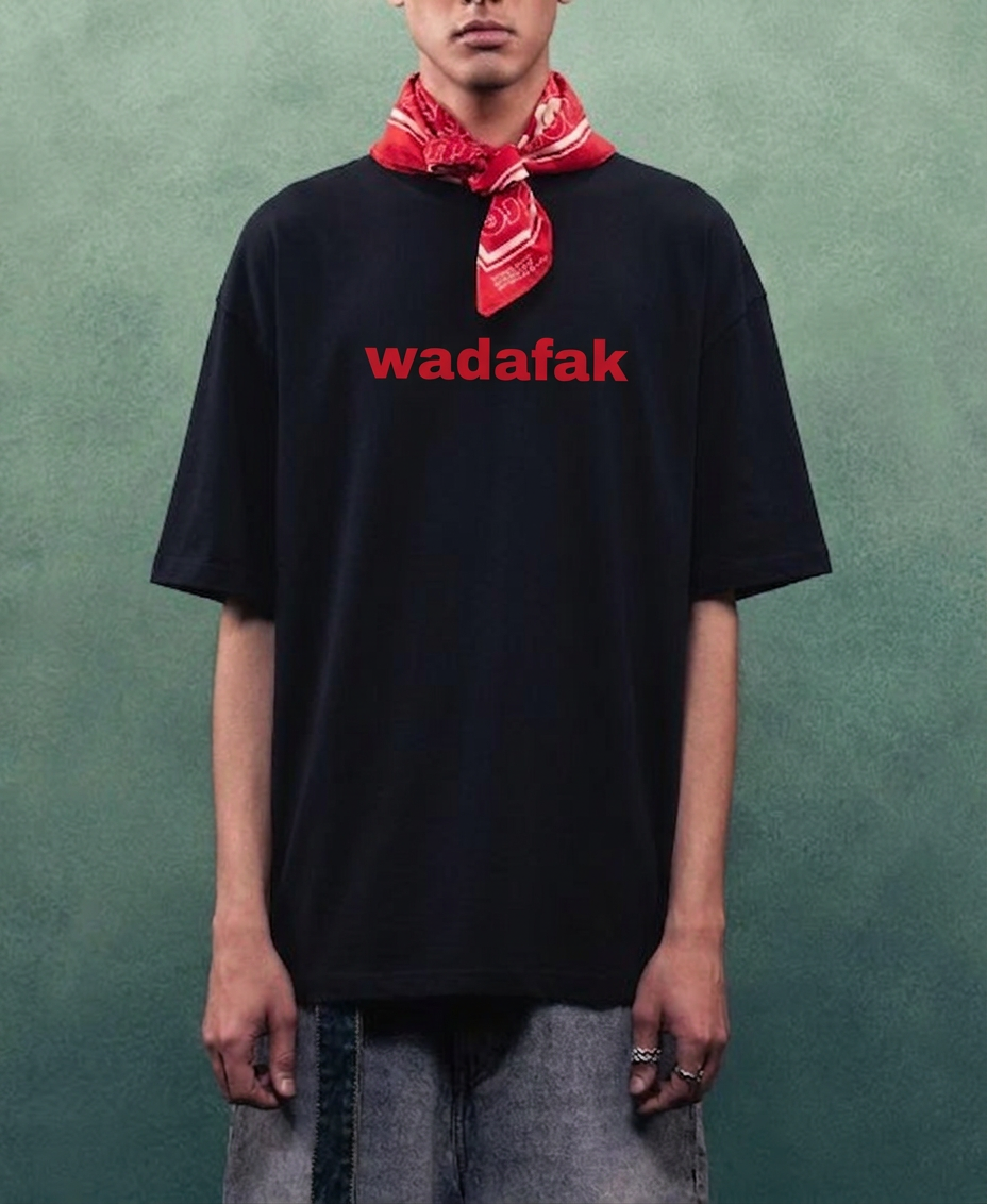 Wadafak: Black oversized tshirt