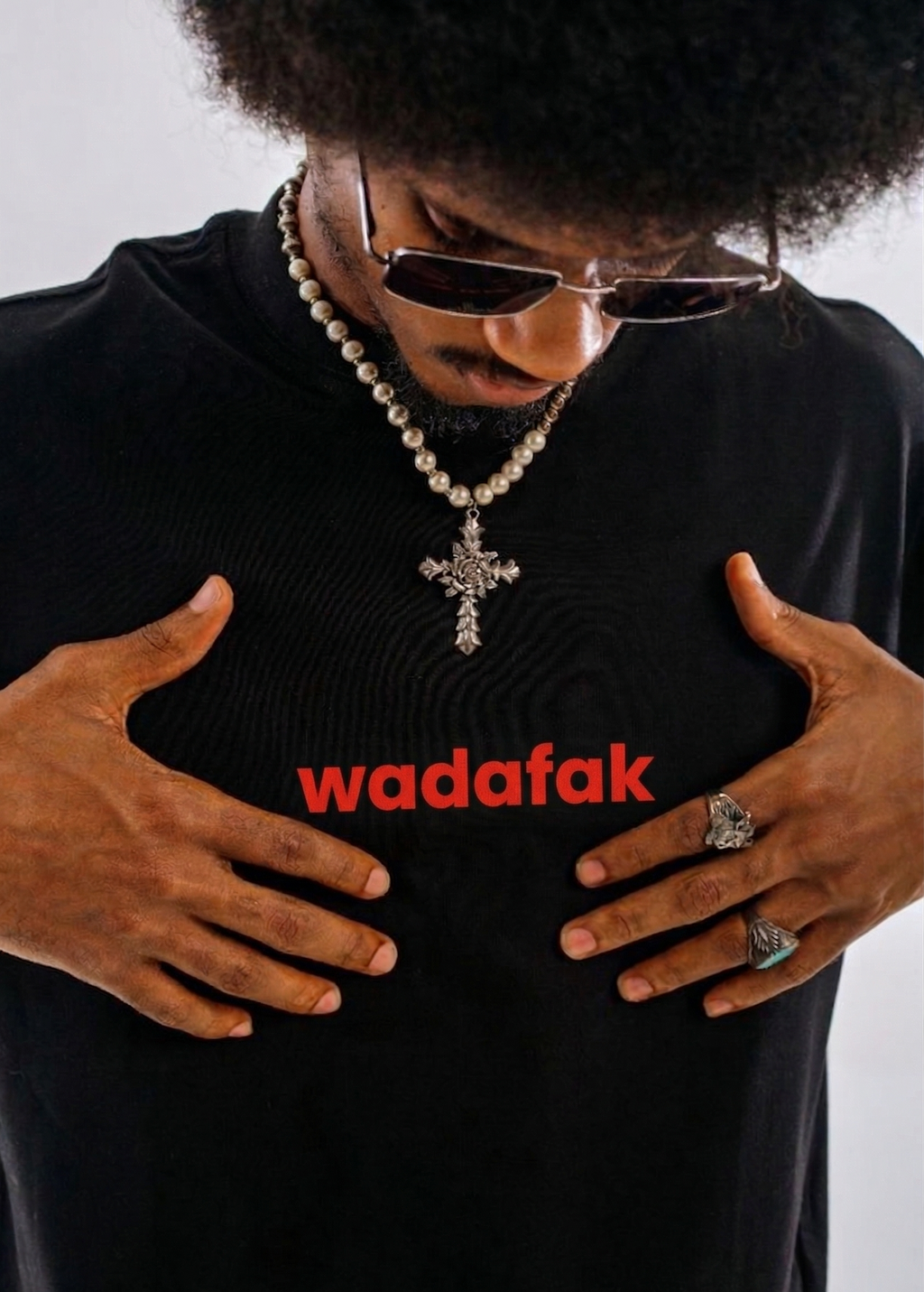 Wadafak: Black oversized tshirt