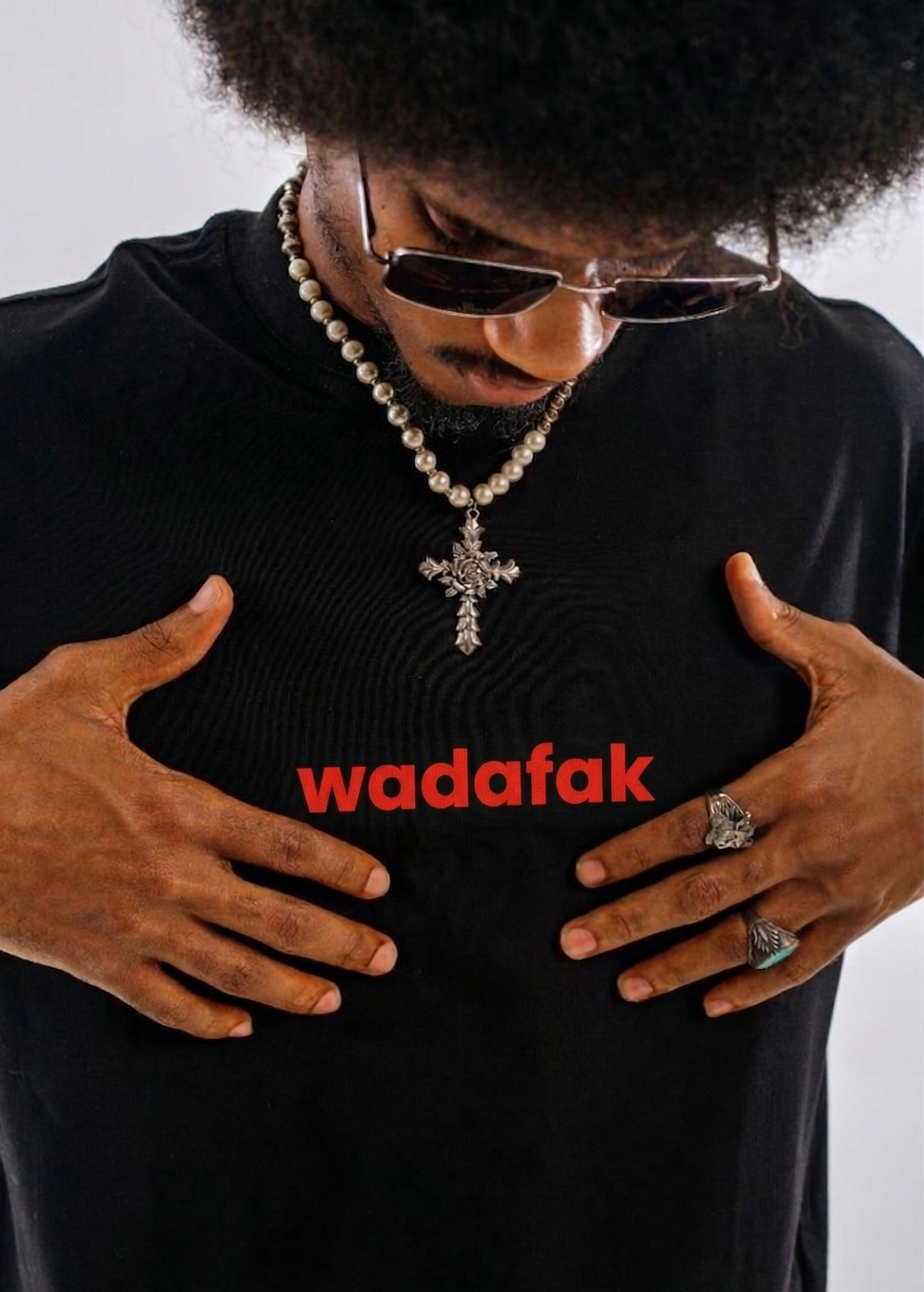 Wadafak: Black oversized tshirt