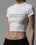 White Desi Baddie Baby tee : Sawaan aaya jhoom ke