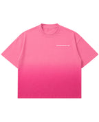 Pink Sunfade Ombré Wash Boxy Fit T-shirt Front Design