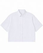 Blue Striped Oxford Boxy Shirt Front Design