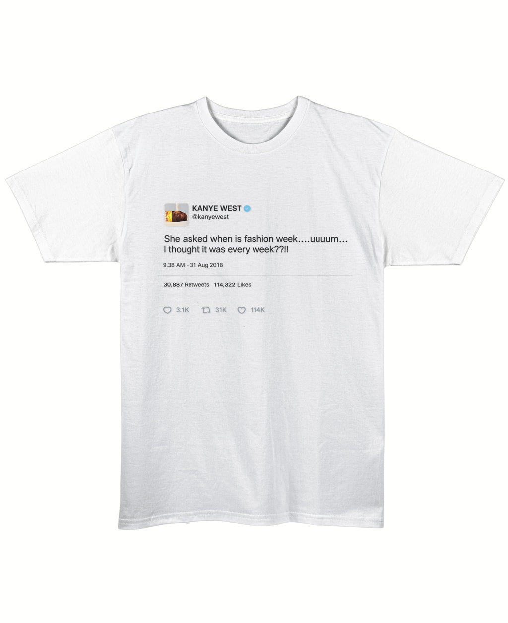 White Regular Fit T-shirt Front Design