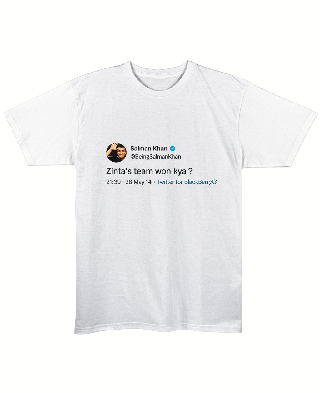 White Regular Fit T-shirt Front Design