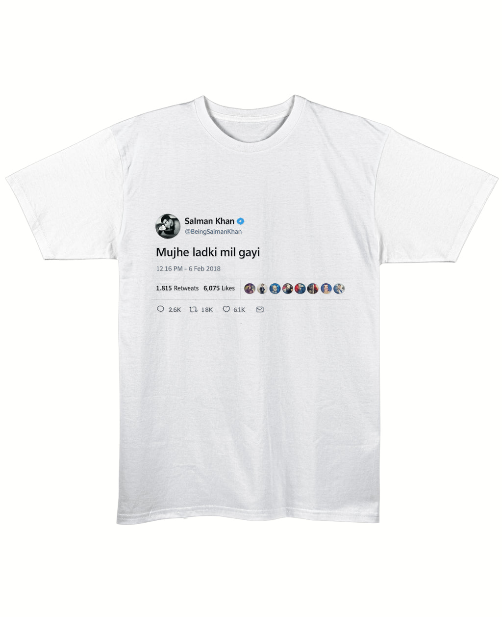 White Regular Fit T-shirt Front Design