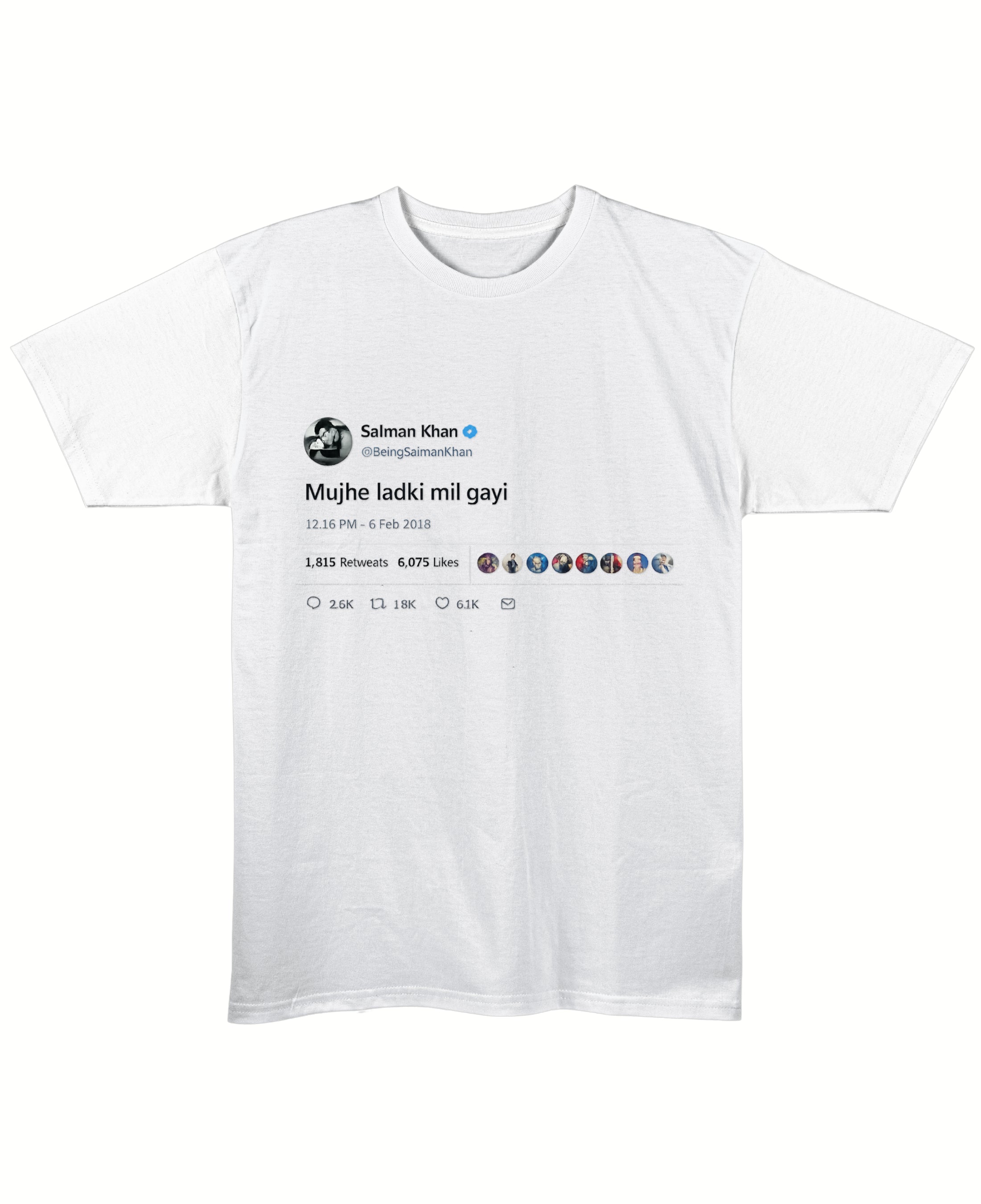 White Regular Fit T-shirt Front Design