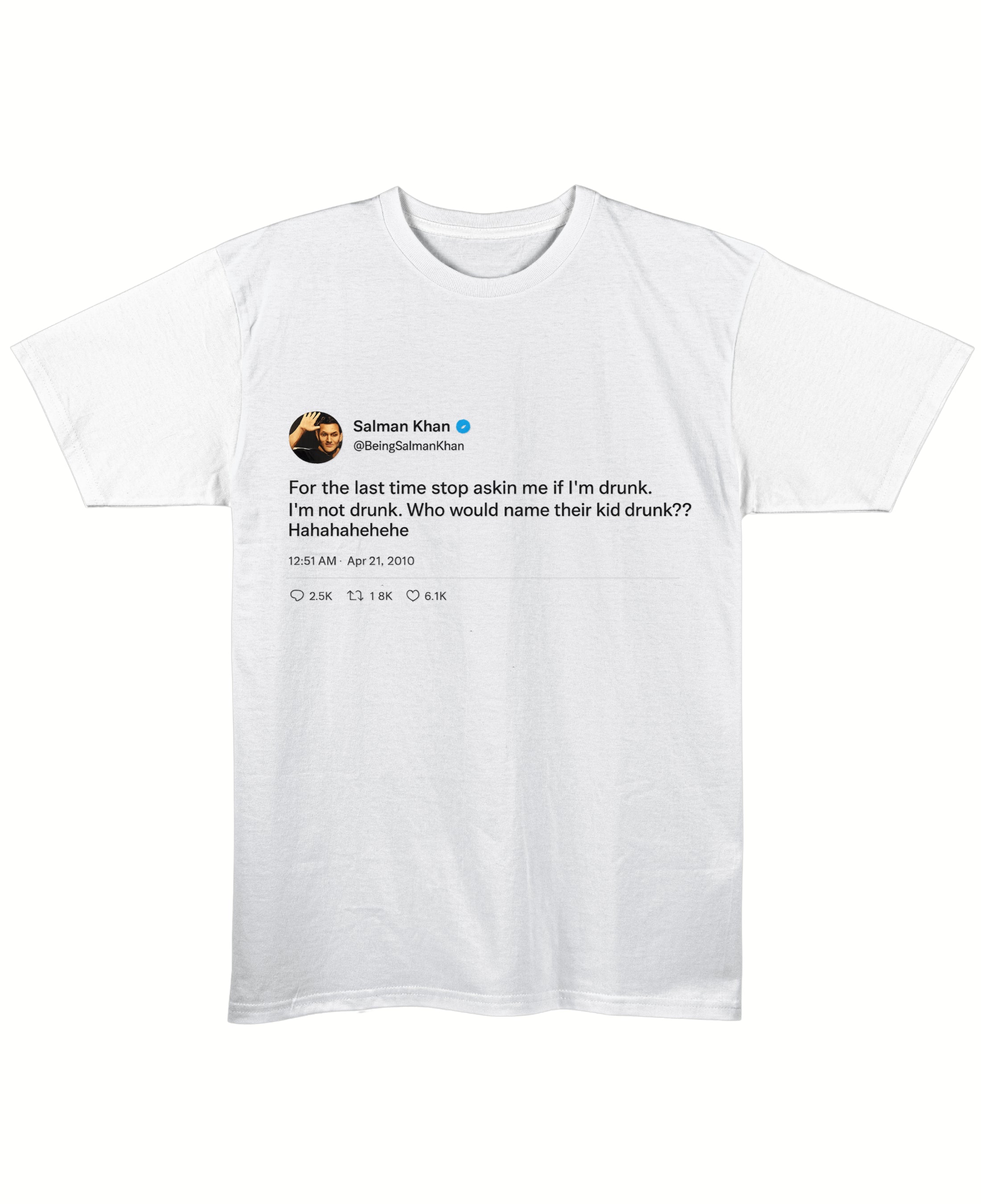 White Regular Fit T-shirt Front Design