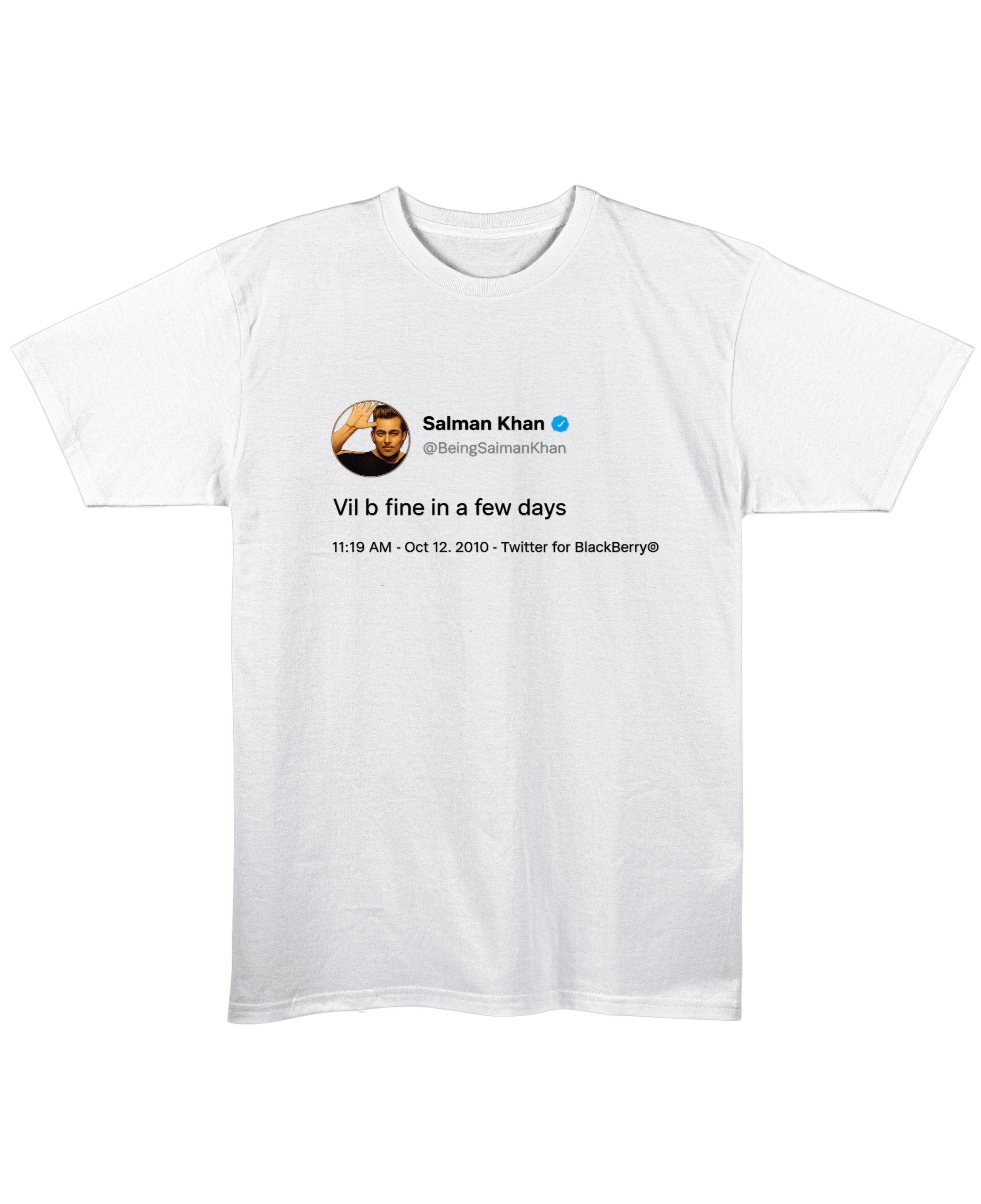 White Regular Fit T-shirt Front Design