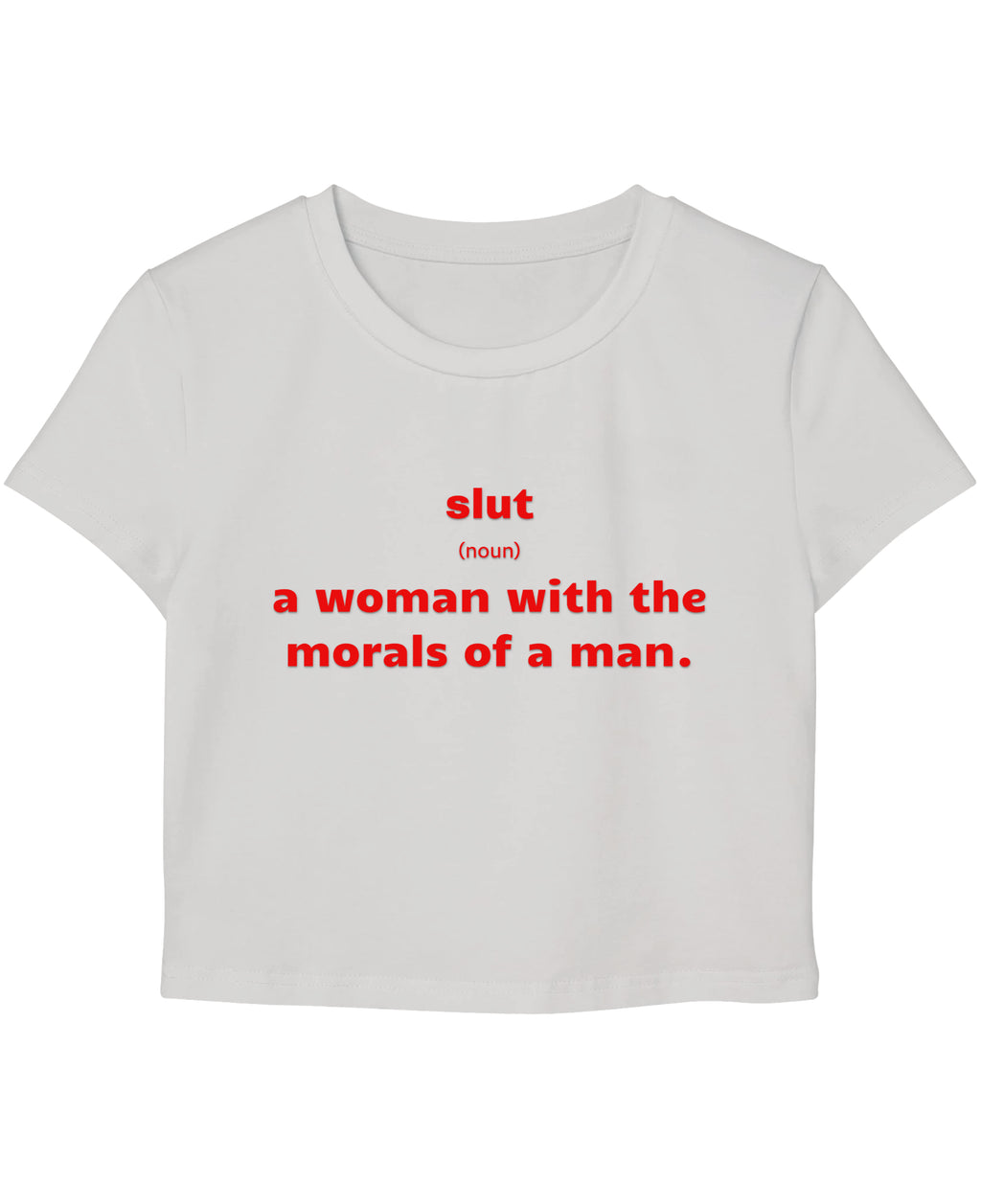 White Baby Tee Front Design