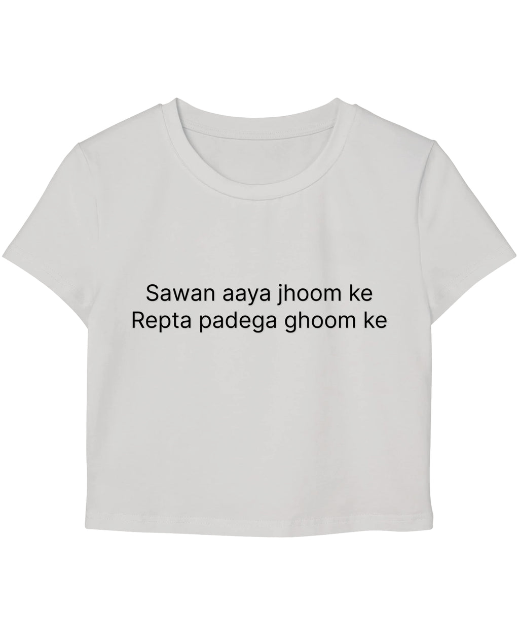 White Baby Tee Front Design
