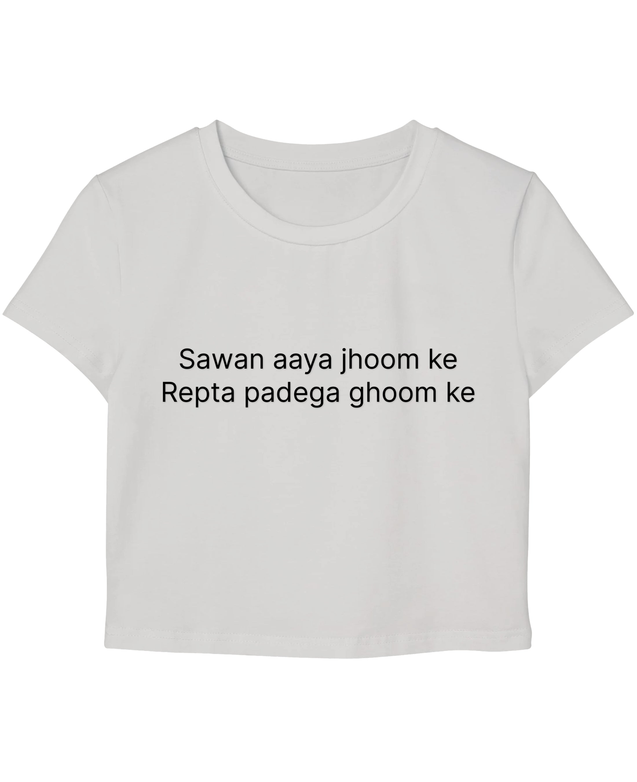 White Baby Tee Front Design