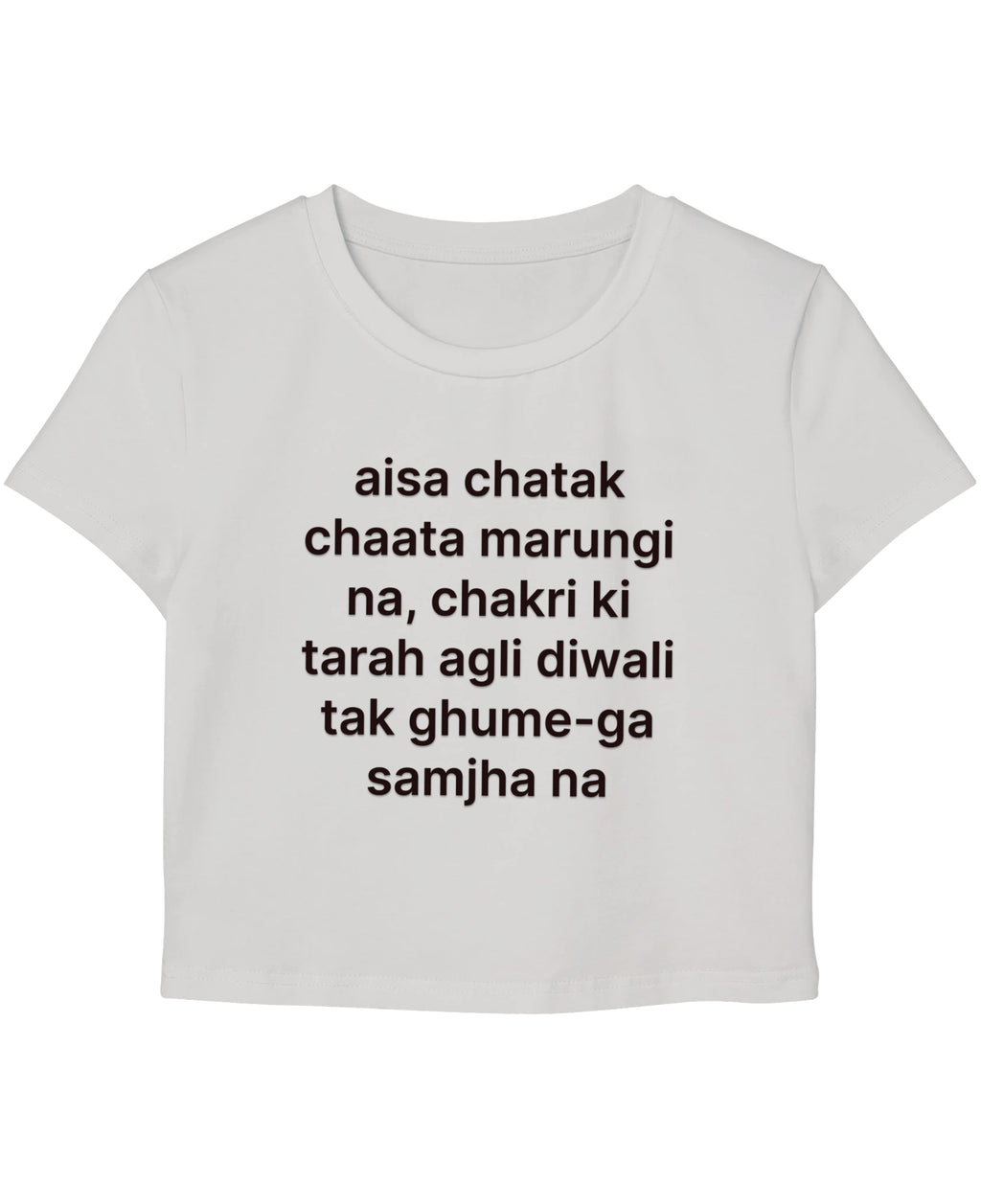 White Baby Tee Front Design