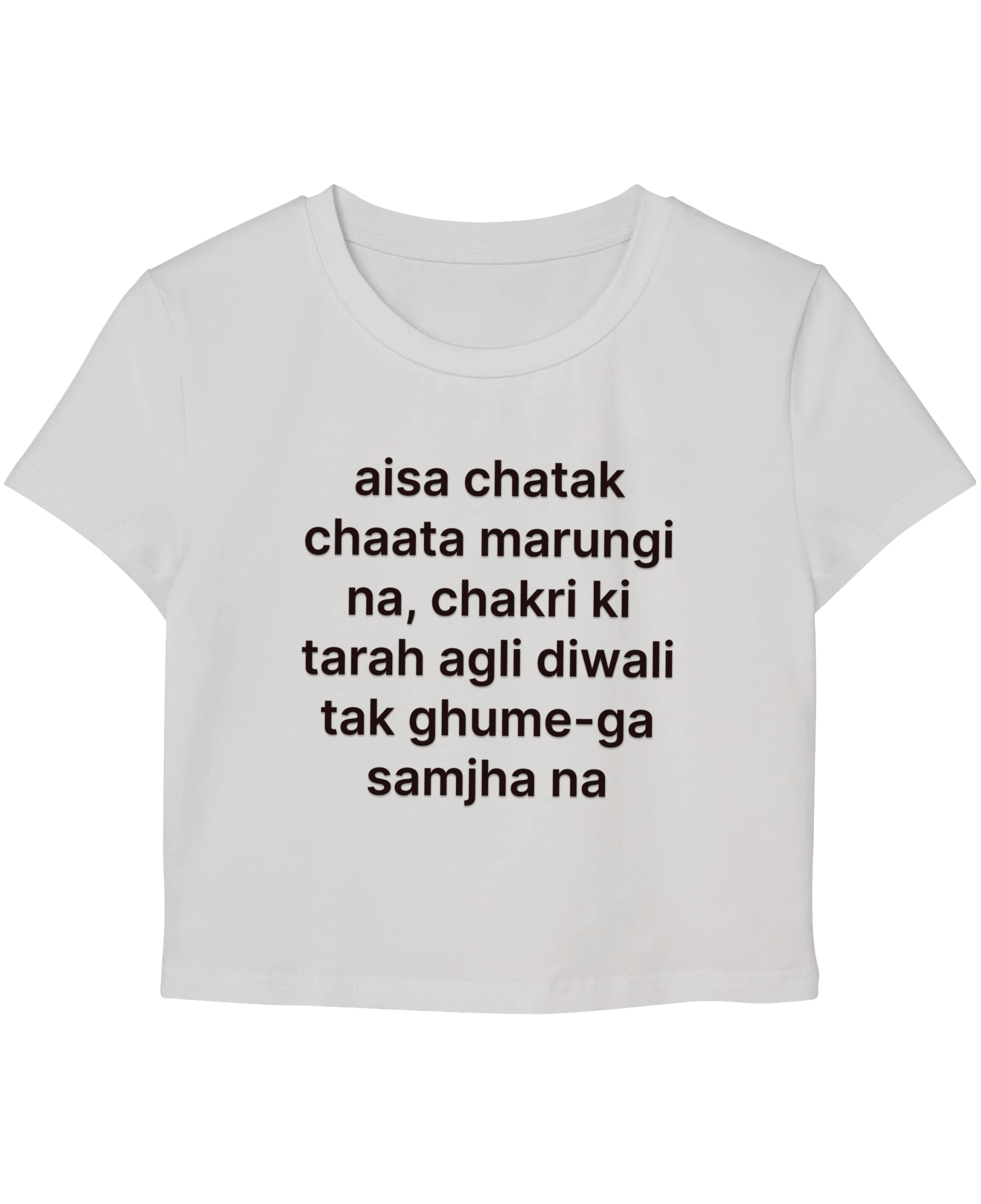 White Baby Tee Front Design