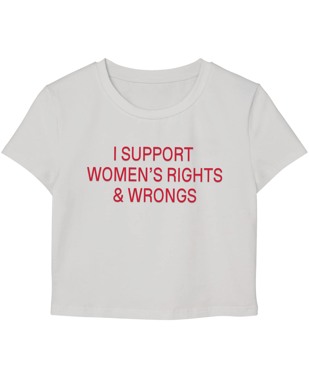 White Baby Tee Front Design
