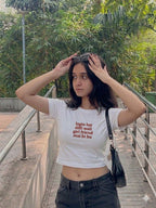 white baby tee: dilli wali gf