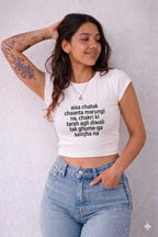 White baby tee: Chatak chaata